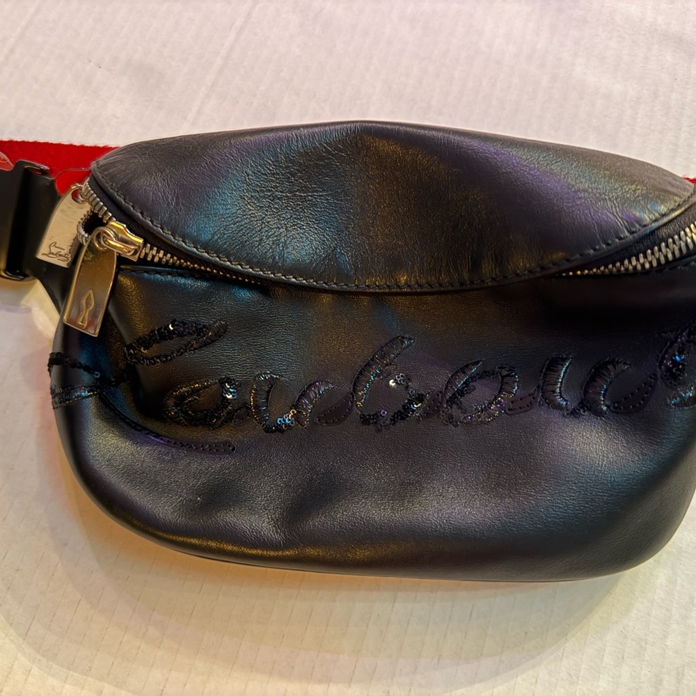 Authentic Christian Louboutin black and sparkly bumbag